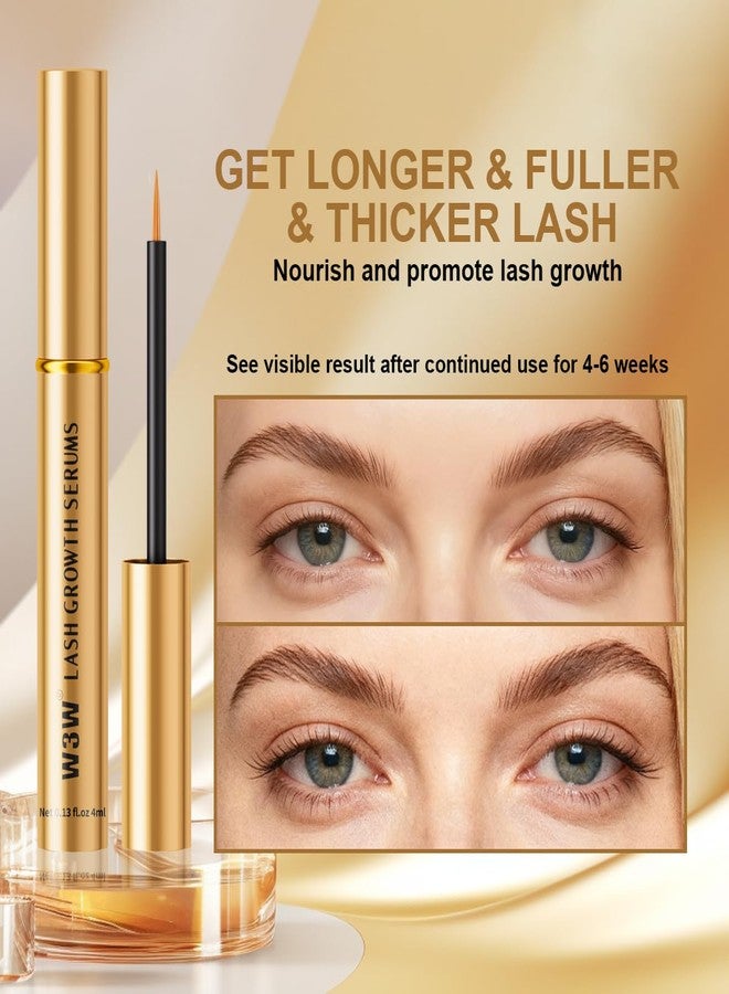 W3W Eyelash Serum - Nourishing eyelash Growth Serum for Eyelash Growth for Natural Longer, Fuller,and Thicker Lashes(Gold)4ML - Image 2